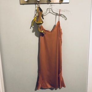 Banana republic dusty rose lace slip dress